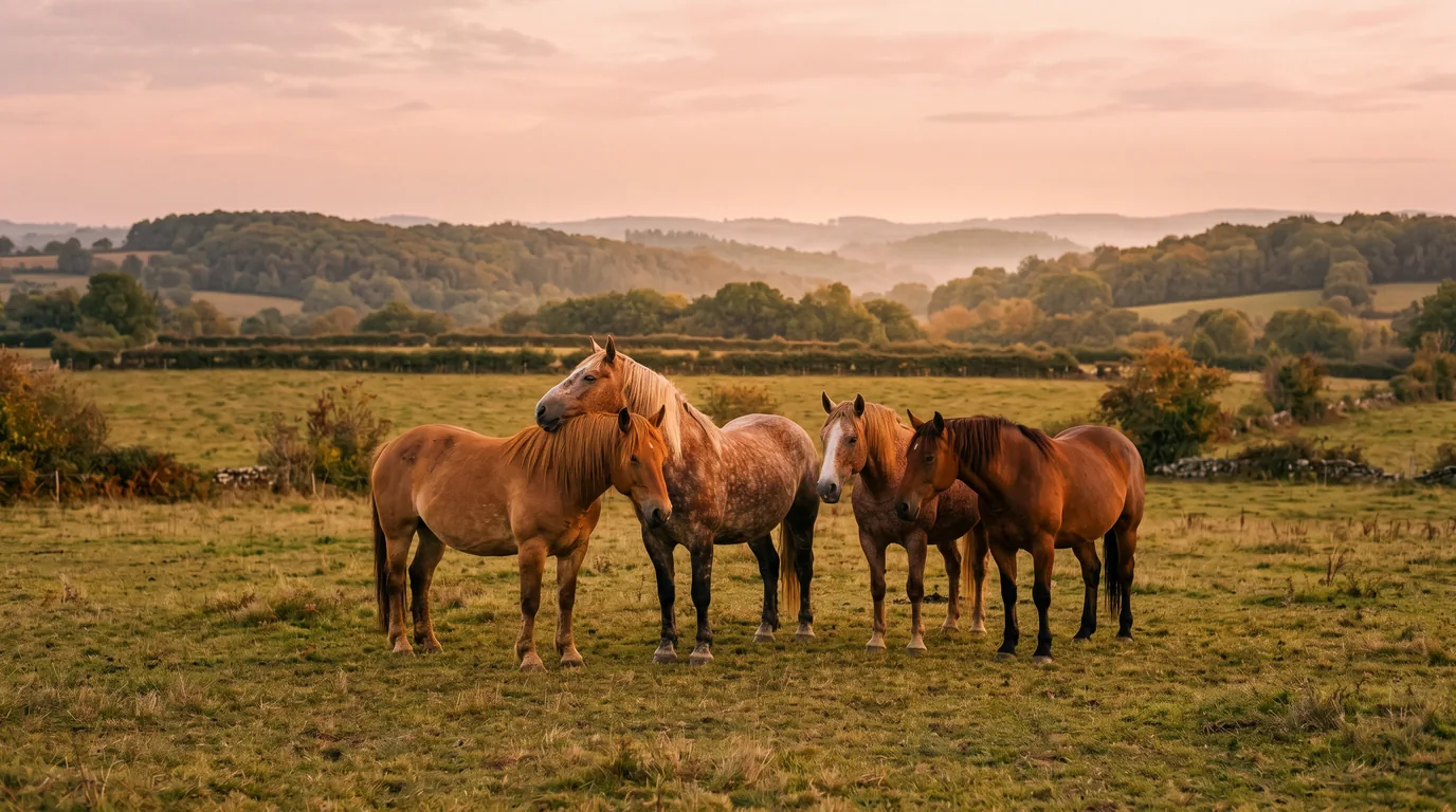 Les chevaux du Haras de La Bourdarias en liberté, Corrèze